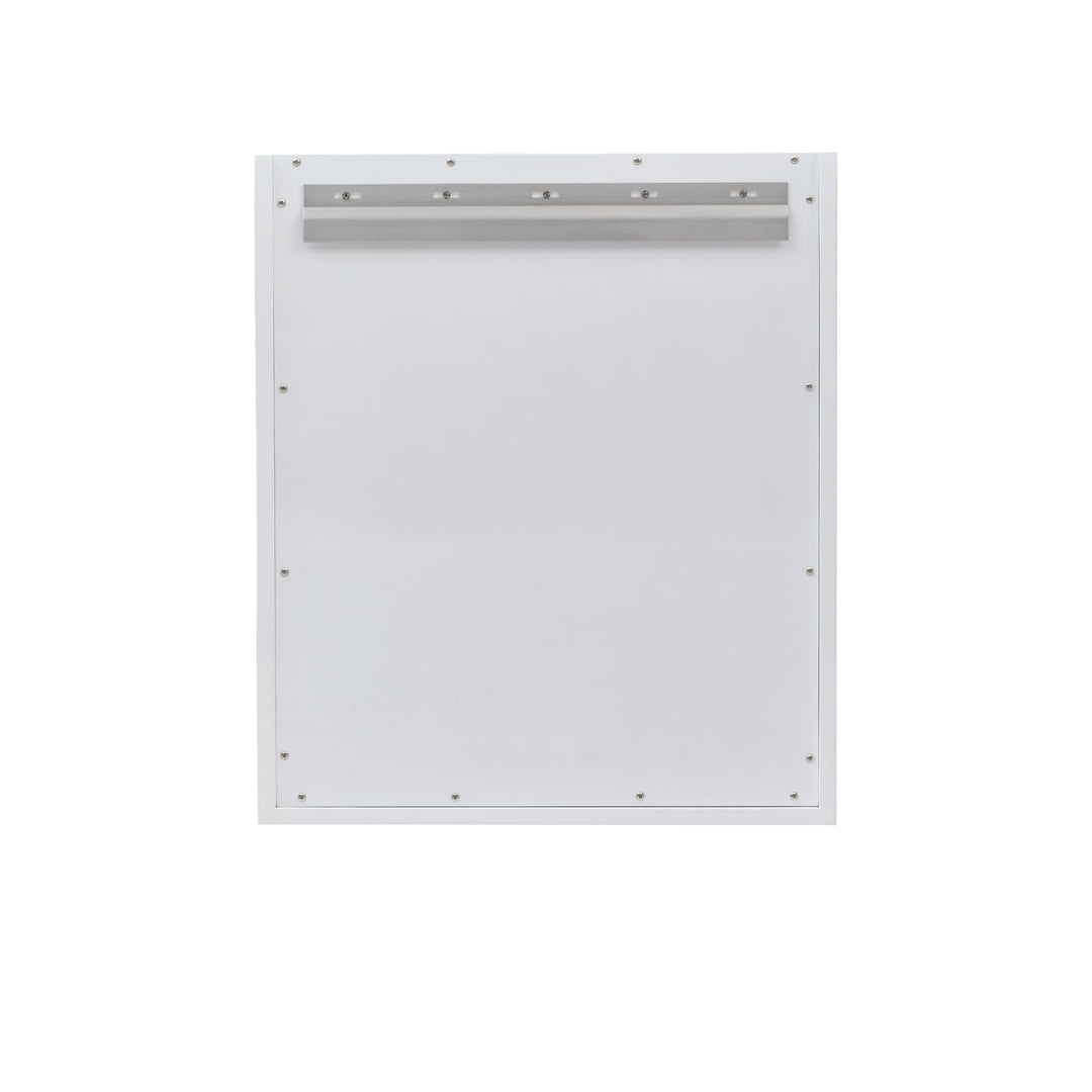 Chianti 24" Single Vanity, Glossy White, Brushed Nickel, w/ White Glossy Composite Stone Top