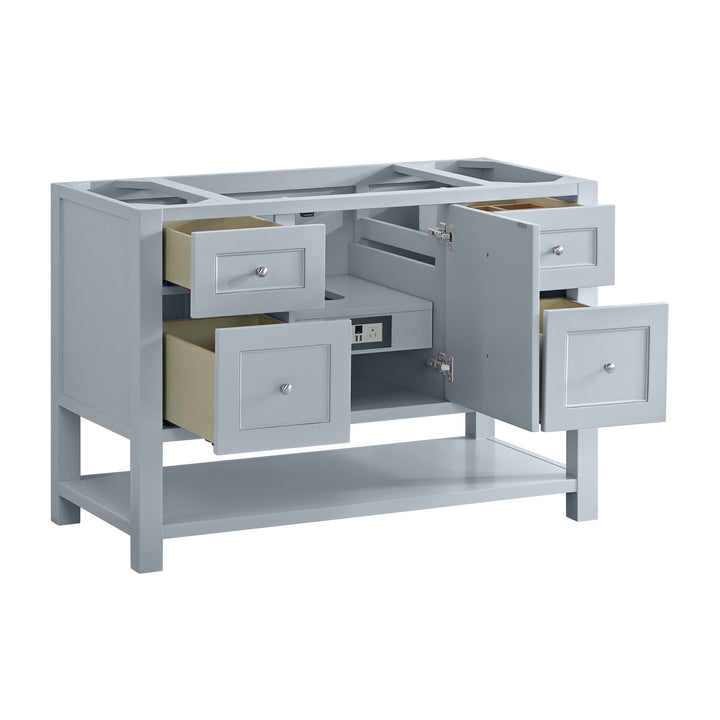 Breckenridge 48" Single Vanity, Serenity Blue, w/ 3 CM Arctic Fall Solid Surface Top