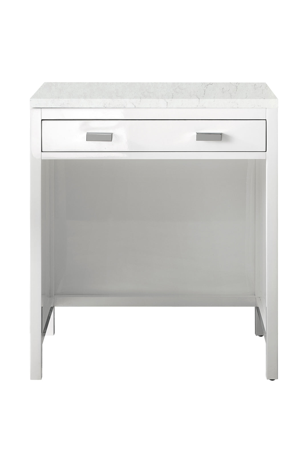 Addison 30" Countertop Unit, Glossy White w/ 3 CM Eternal Jasmine Pearl Silestone Top