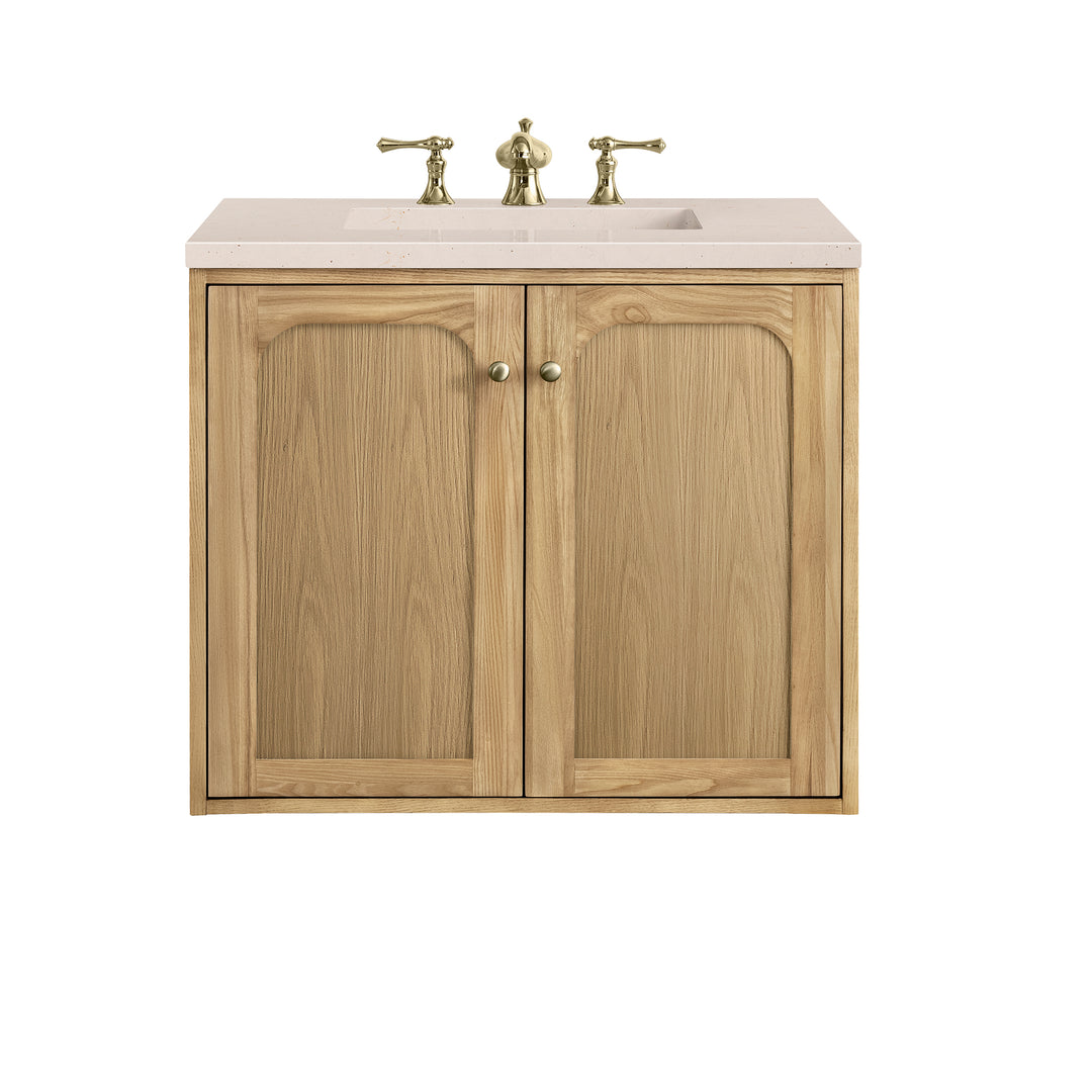 Laurent 30" Single Vanity, Light Natural Oak w/ 3 CM Eternal Marfil Top