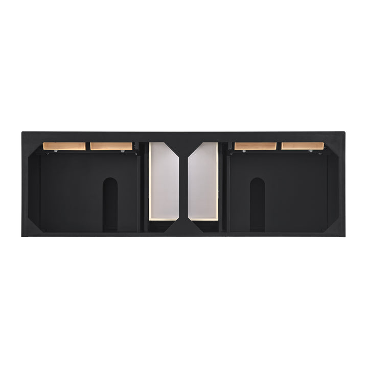 Lorelai 72" Double Vanity, Black Onyx w/ 3 CM White Zeus Silestone Top