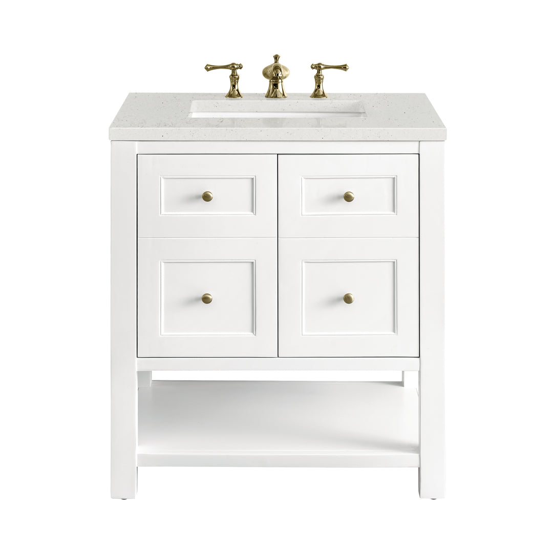 Breckenridge 30" Single Vanity, Bright White w/ 3 CM Lime Delight Top