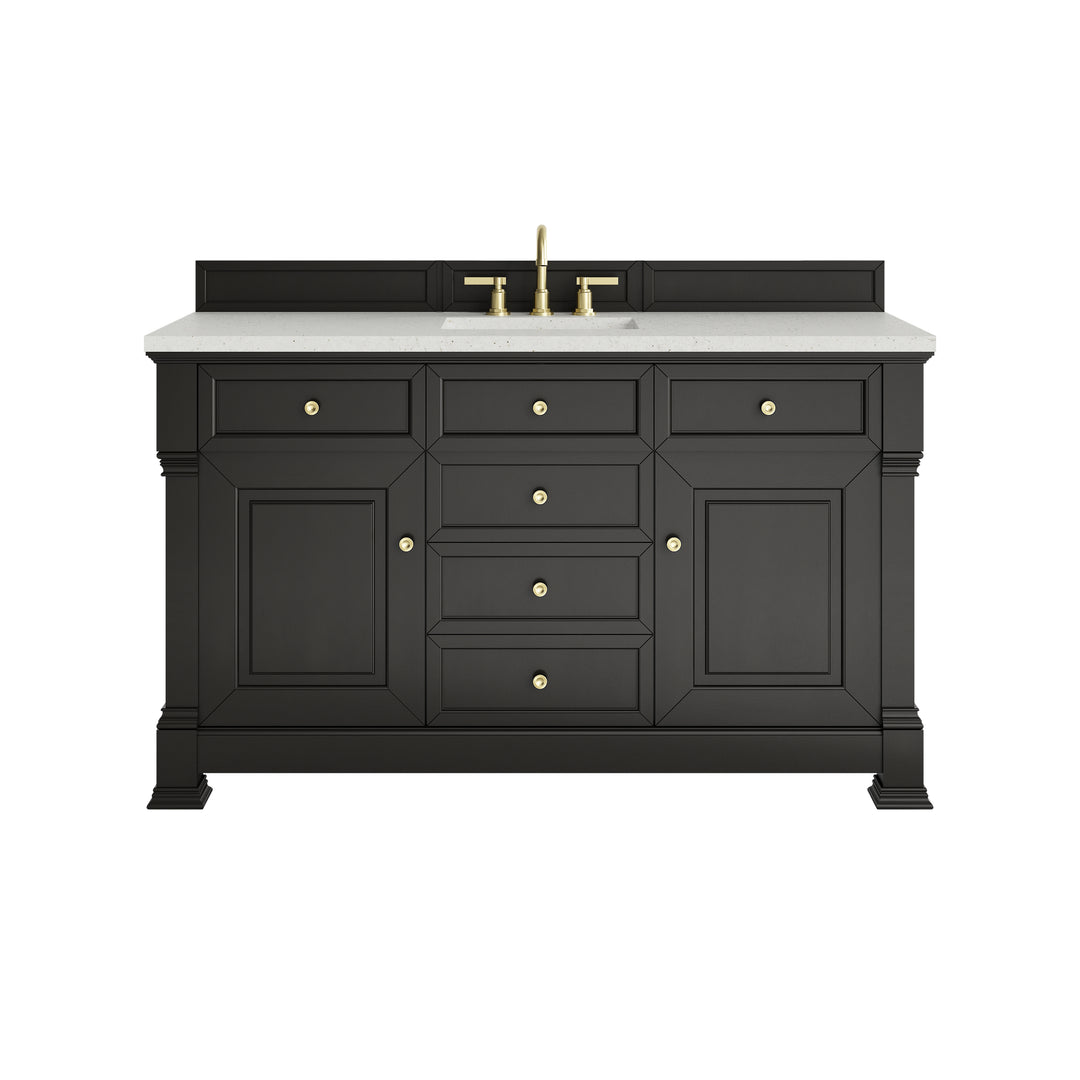 Brookfield 60" Single Vanity, Black Onyx w/ 3 CM Lime Delight Silestone® Top