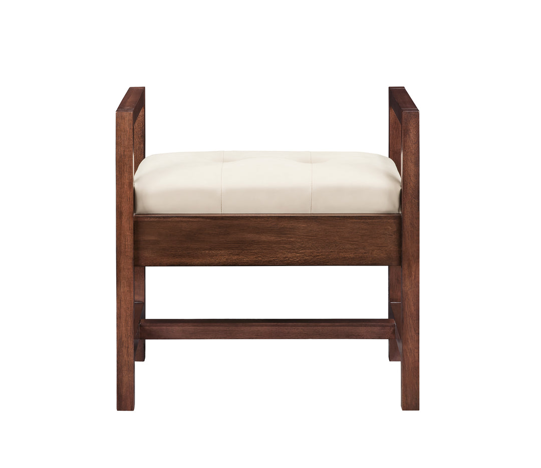 Addison 24.5" Upholstered Bench, Mid-Century Acacia