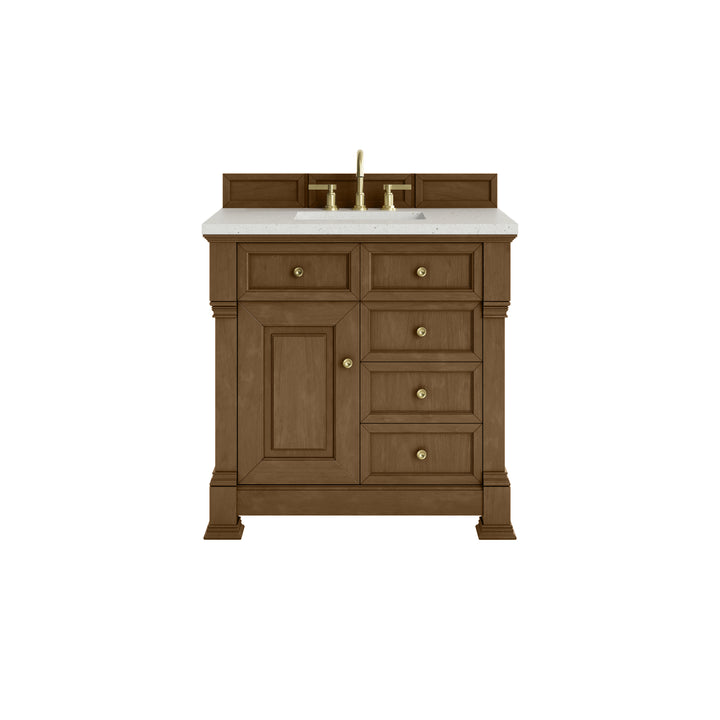 Brookfield 36" Single Vanity, Honey Oak w/ 3 CM Lime Delight Silestone® Top