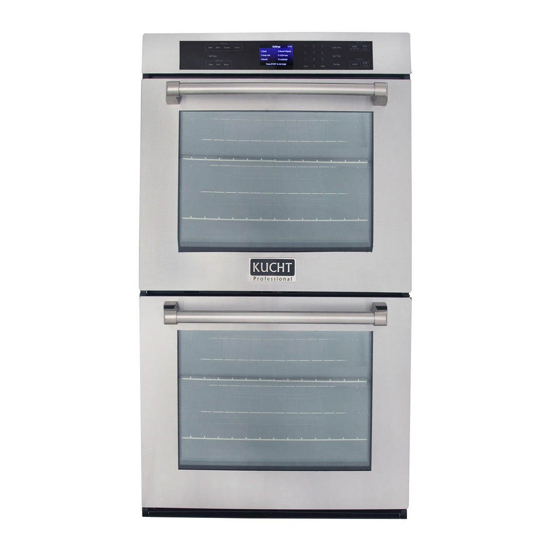 Kucht 30 in. 10 cu. ft. Double Electric Wall Oven with True Convection and Self-Cleaning in Stainless Steel