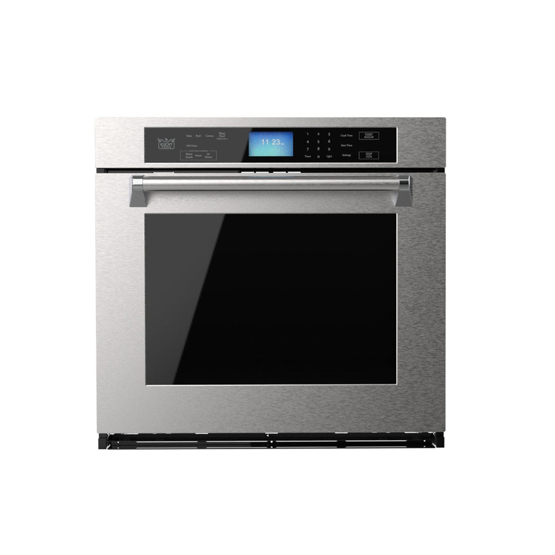 Kucht 30 in. 5 cu. ft. Single Electric Wall Oven with True Convection and Self-Cleaning in Stainless Steel