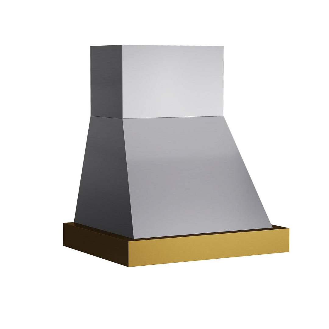 KUCHT 30 in. 600 CFM Wall Mounted Range Hood in Stainless Steel with Gold Accents