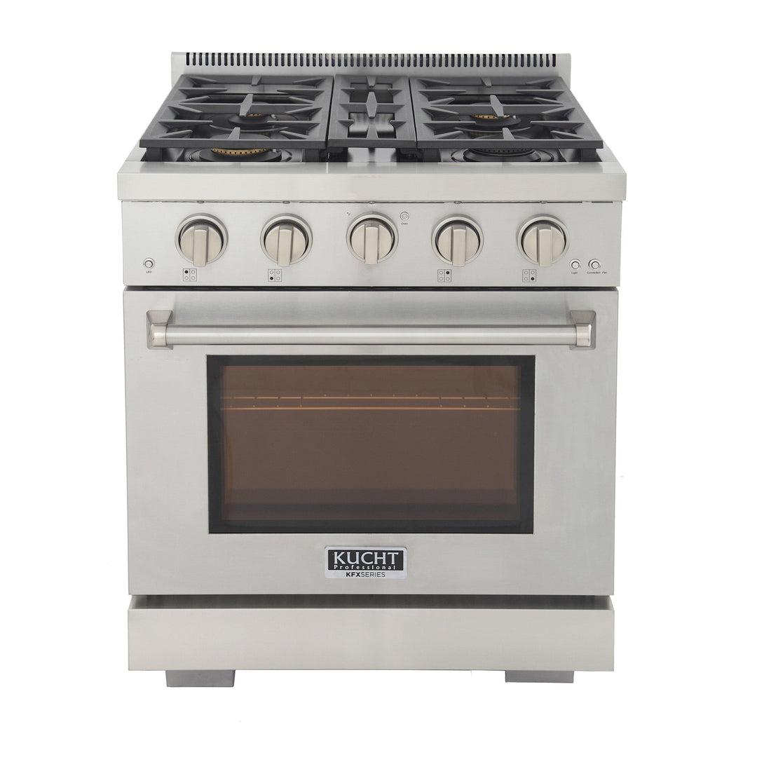 KUCHT Professional 30 in. 4.2 cu. ft. Natural Gas Range and Convection Oven in Stainless Steel with True Simmer Burners