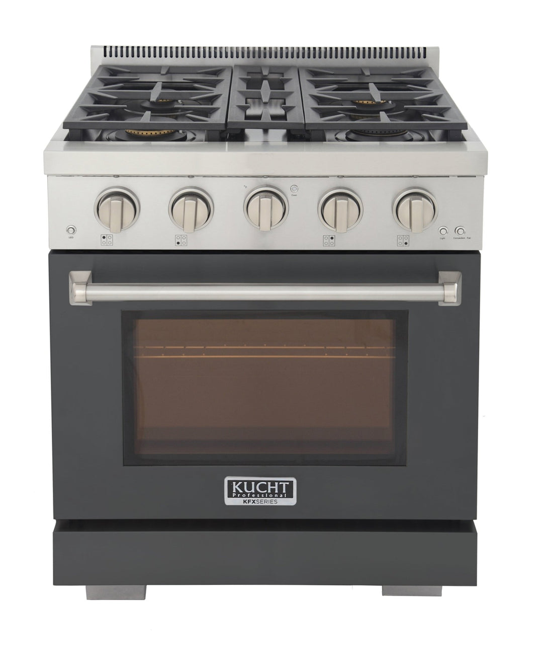 KUCHT Professional 30 in. 4.2 cu. ft. Propane Gas Range and Convection Oven in Cement Gray with True Simmer Burners