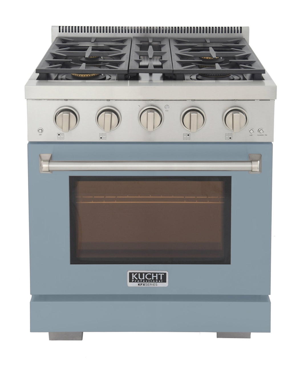 KUCHT Professional 30 in. 4.2 cu. ft. Propane Gas Range and Convection Oven in Light Blue with True Simmer Burners