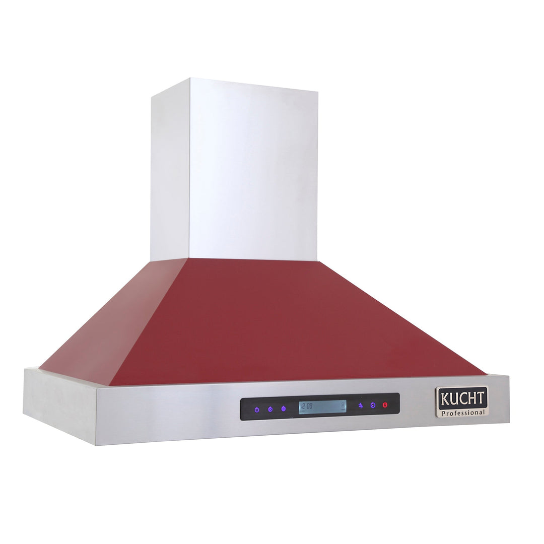 KUCHT Professional 30 in. Wall Mounted Range Hood 900CFM in Red