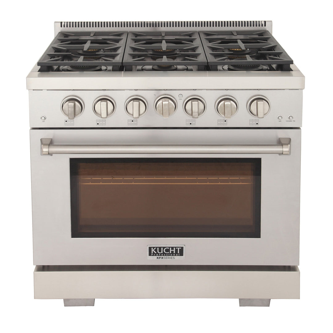 KUCHT Professional 36 in. 5.2 cu. ft. Natural Gas Range and Convection Oven in Stainless Steel with True Simmer Burners