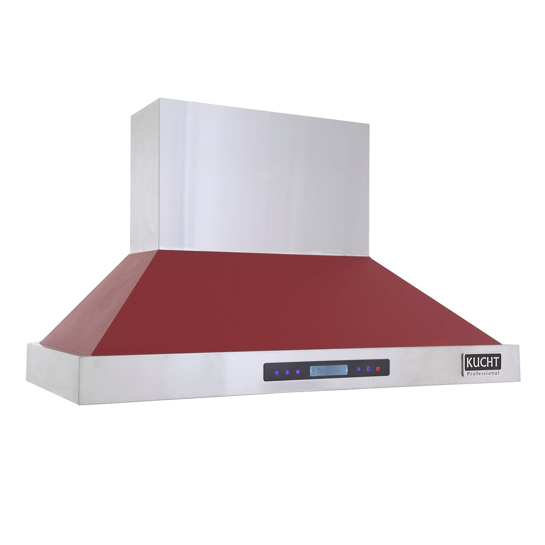 KUCHT Professional 48 in. Wall Mounted Range Hood 1200CFM in Red