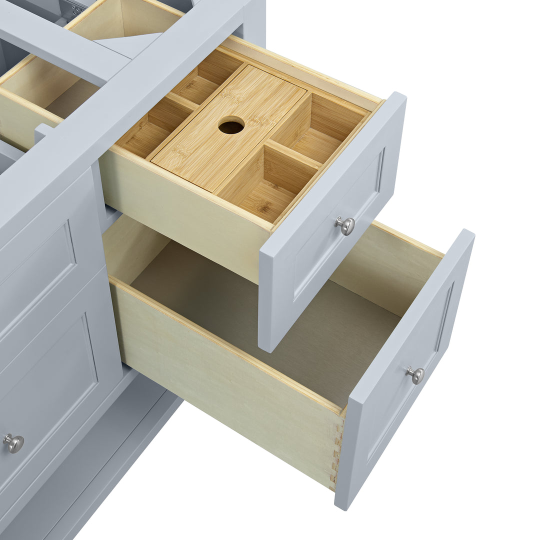 Breckenridge 48" Single Vanity, Serenity Blue, w/ 3 CM Parisien Bleu Quartz Top