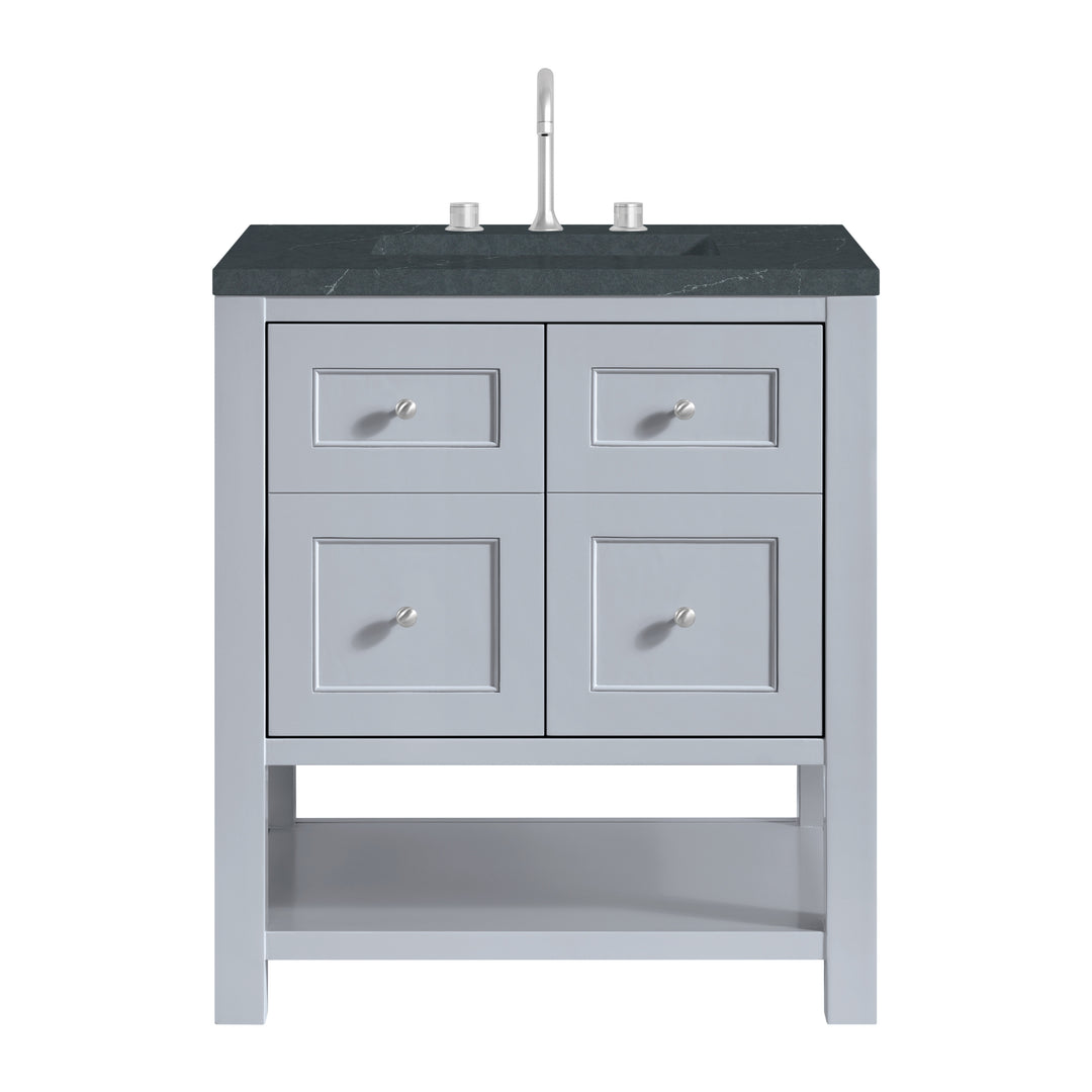 Breckenridge 30" Single Vanity, Serenity Blue, w/ 3 CM Charcoal Soapstone Quartz Top