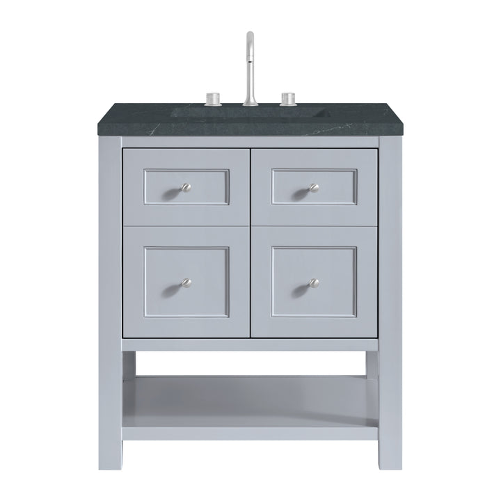 Breckenridge 30" Single Vanity, Serenity Blue, w/ 3 CM Charcoal Soapstone Quartz Top