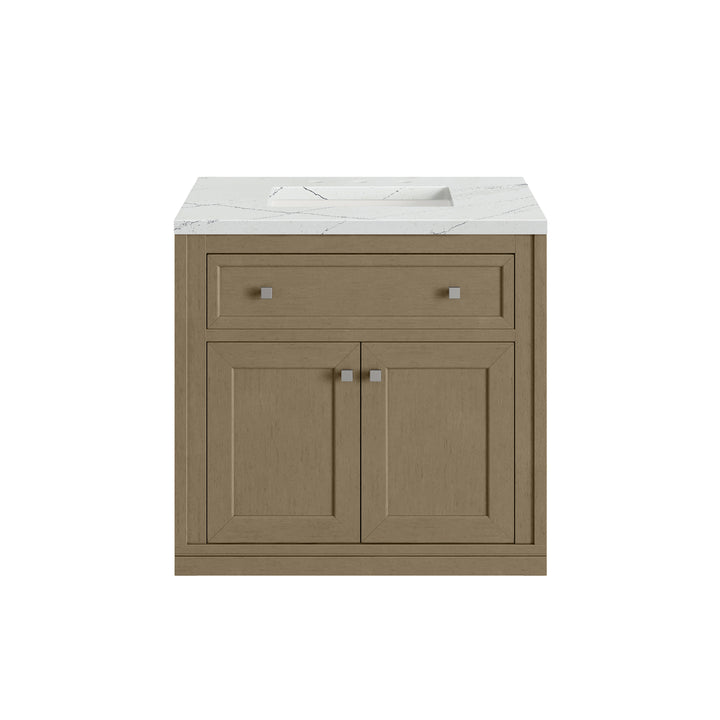 Chicago 30" Single Vanity, Walnut Whisper, w/ 3 CM Ethereal Noctis Silestone® Top