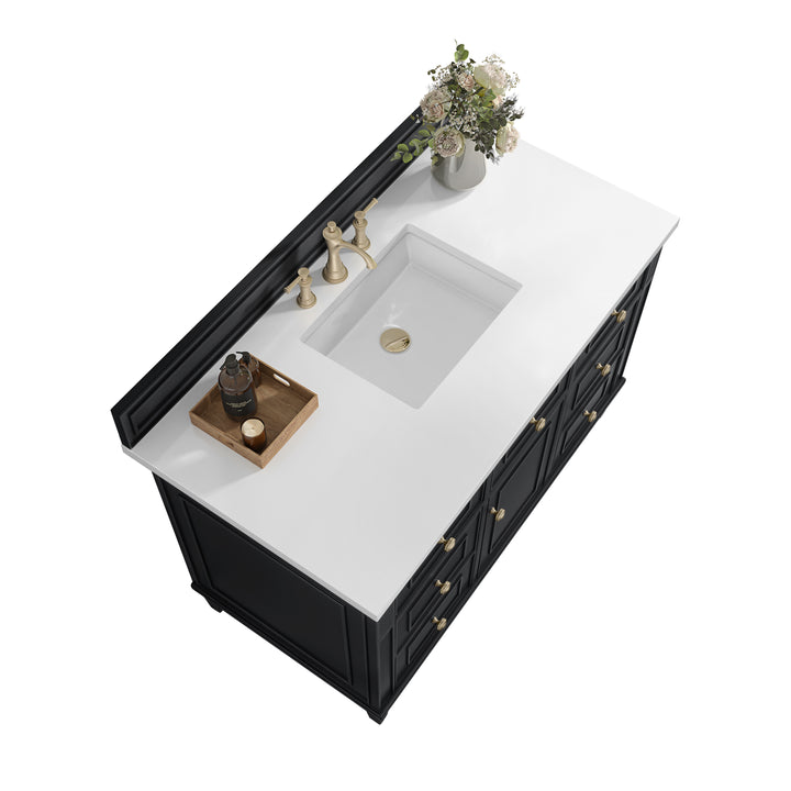 Lorelai 48" Single Vanity, Black Onyx w/ 3 CM White Zeus Silestone Top