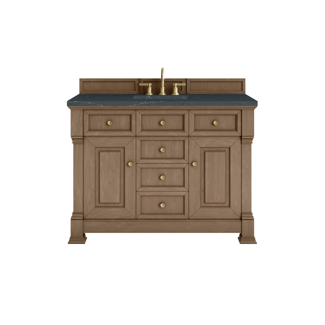 Brookfield 48" Single Vanity, Pecan w/3 CM Charcoal Soapstone Silestone® Top