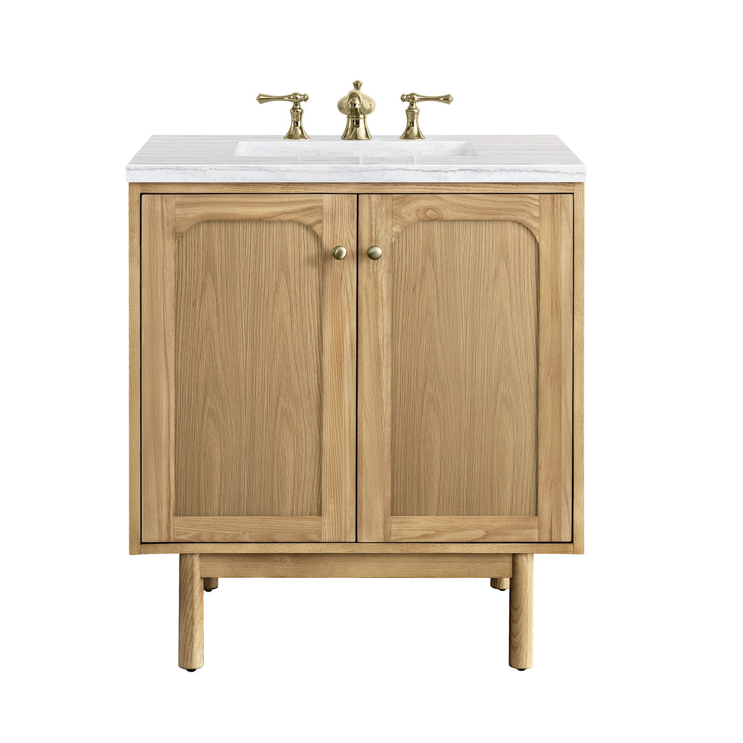 Laurent 30" Single Vanity, Light Natural Oak w/ 3 CM Arctic Fall Top