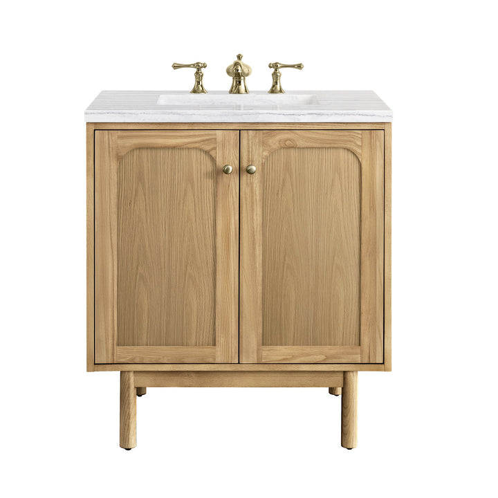 Laurent 30" Single Vanity, Light Natural Oak w/ 3 CM Arctic Fall Top