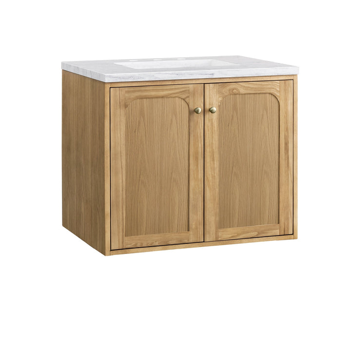 Laurent 30" Single Vanity, Light Natural Oak w/ 3 CM Arctic Fall Top