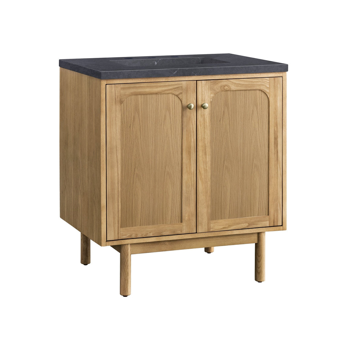Laurent 30" Single Vanity, Light Natural Oak w/ 3 CM Charcoal Soapstone Top