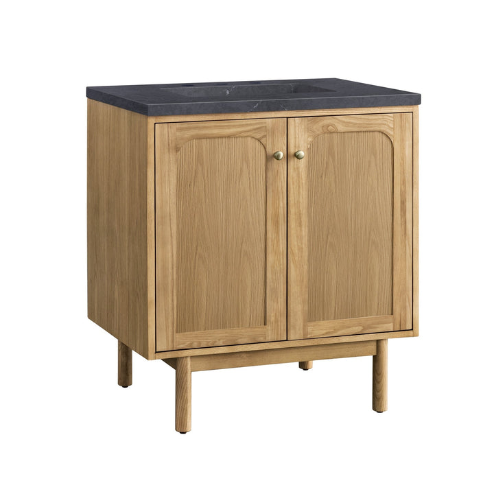 Laurent 30" Single Vanity, Light Natural Oak w/ 3 CM Charcoal Soapstone Top