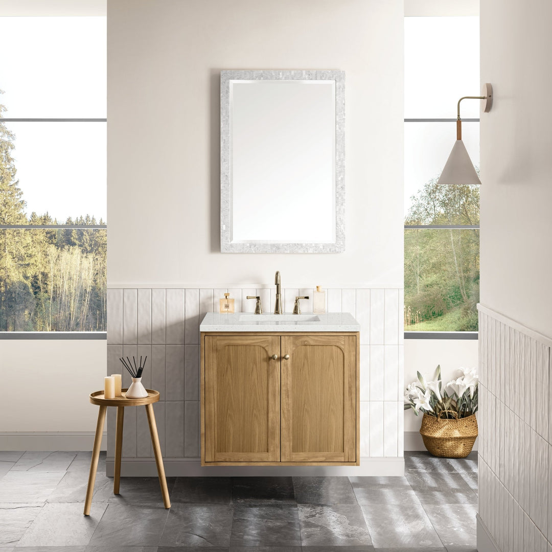 Laurent 30" Single Vanity, Light Natural Oak w/ 3 CM Lime Delight Top