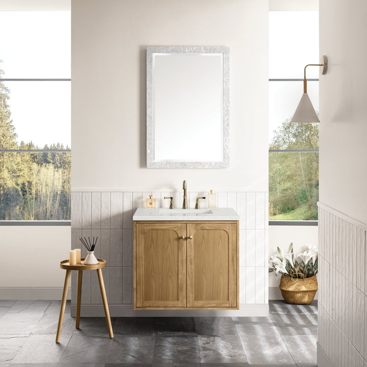 Laurent 30" Single Vanity, Light Natural Oak w/ 3 CM Lime Delight Top