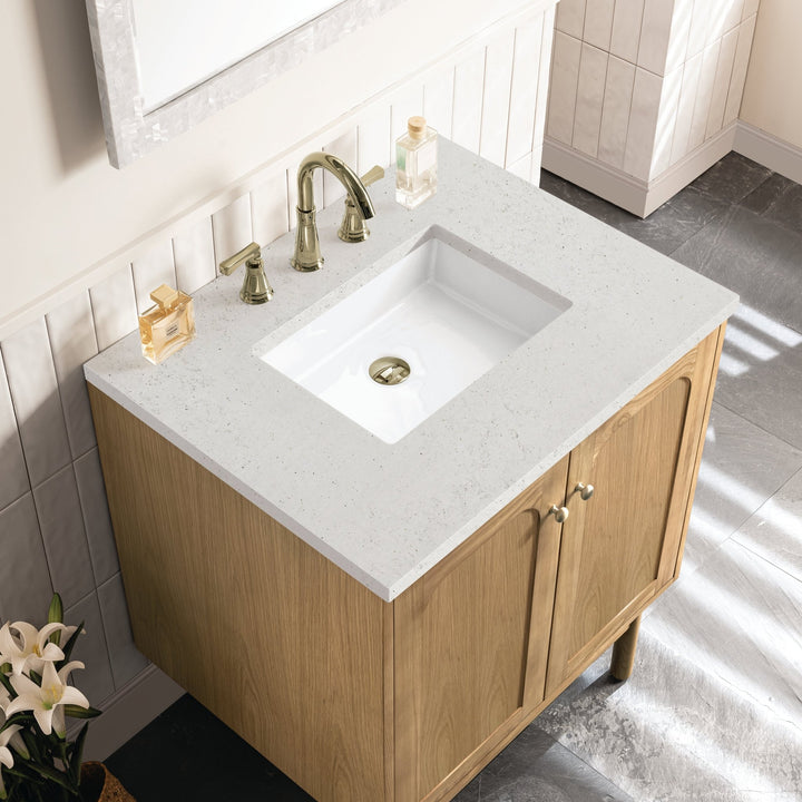 Laurent 30" Single Vanity, Light Natural Oak w/ 3 CM Lime Delight Top