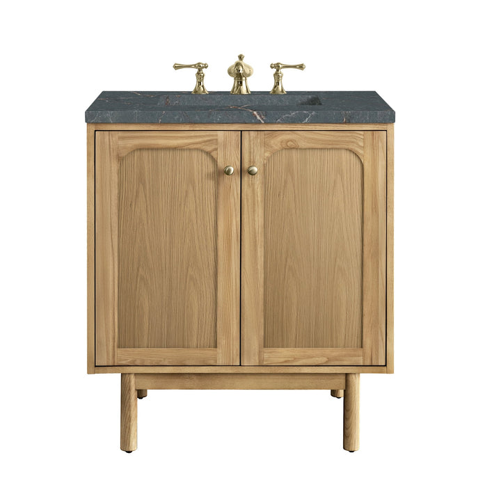 Laurent 30" Single Vanity, Light Natural Oak w/ 3 CM Parisien Bleu Top