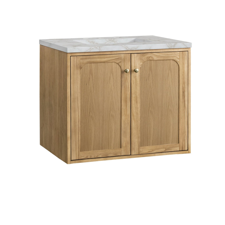 Laurent 30" Single Vanity, Light Natural Oak w/ 3 CM Victorian Silver Top
