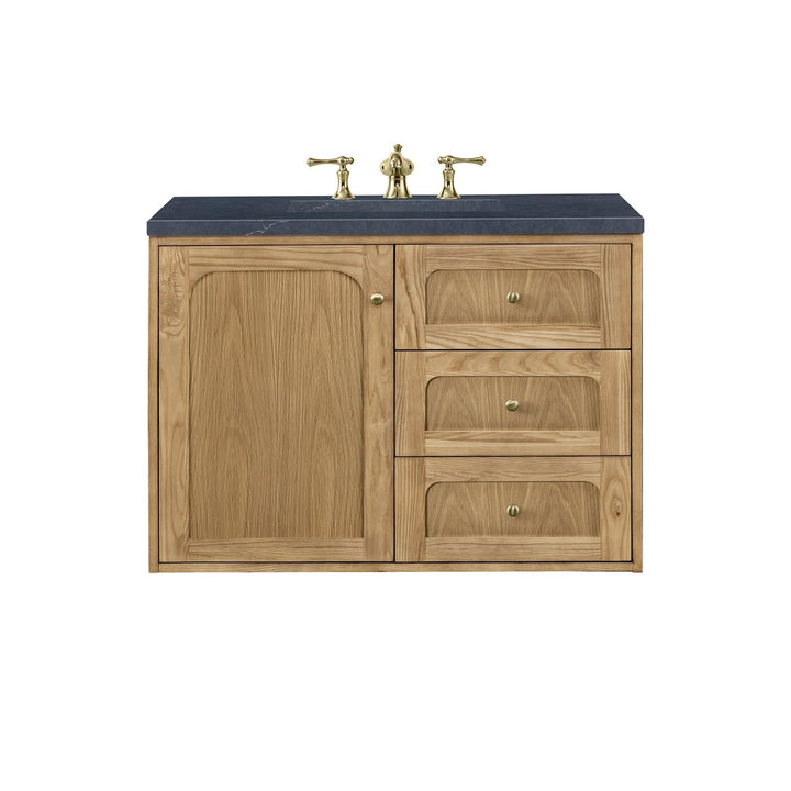 Laurent 36" Single Vanity, Light Natural Oak w/ 3 CM Charcoal Soapstone Top