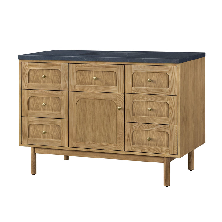 Laurent 48" Single Vanity, Light Natural Oak w/ 3 CM Charcoal Soapstone Top