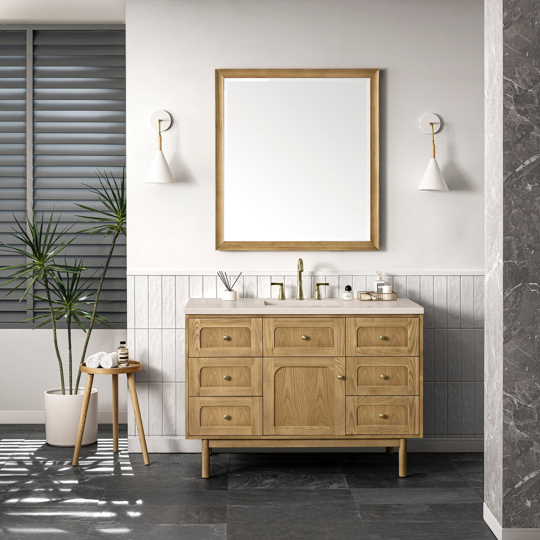 Laurent 48" Single Vanity, Light Natural Oak w/ 3 CM Eternal Marfil Top