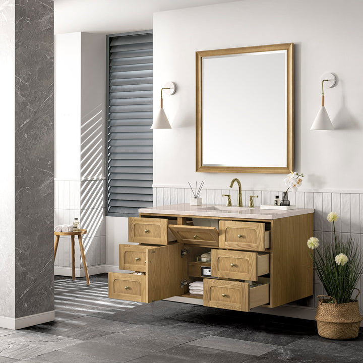 Laurent 48" Single Vanity, Light Natural Oak w/ 3 CM Eternal Marfil Top