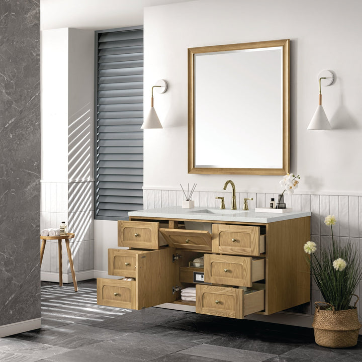 Laurent 48" Single Vanity, Light Natural Oak w/ 3 CM Lime Delight Top