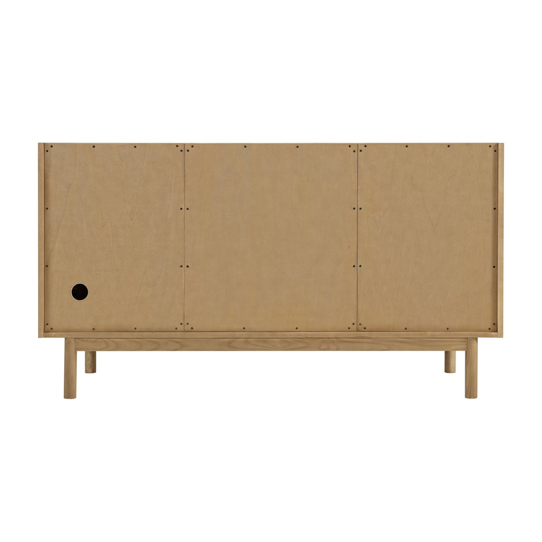 Laurent 60" Double Vanity, Light Natural Oak, w/ 3 CM White Zeus Quartz Top