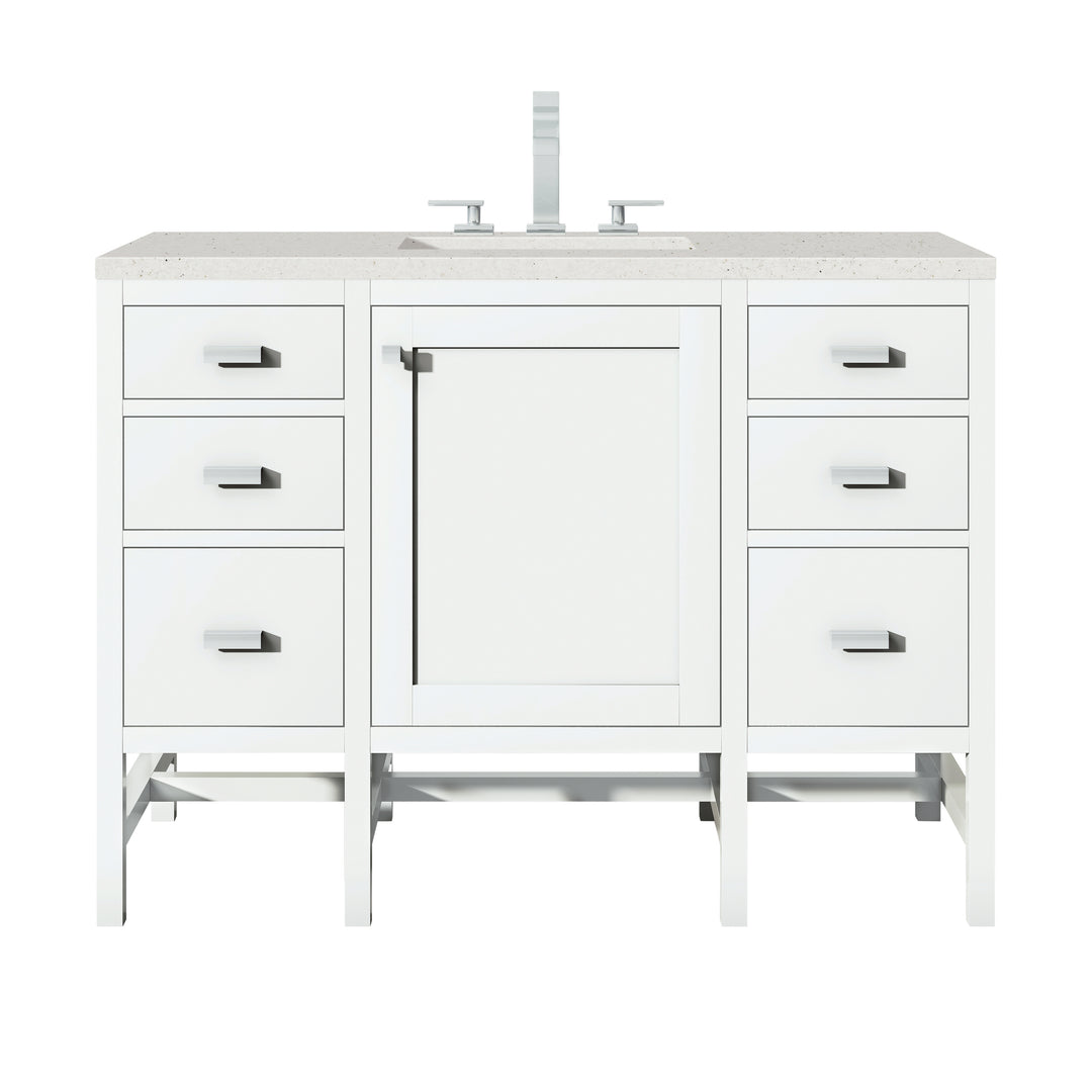 Addison 48" Single Vanity, Glossy White w/ 3 CM Lime Delight Silestone Top