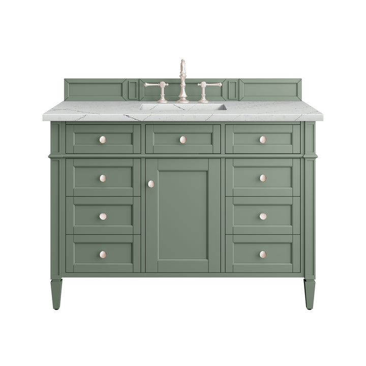 Brittany 48" Single Vanity, Smokey Celadon w/ 3 CM Ethereal Noctis Top w/FreePower Wireless Charger