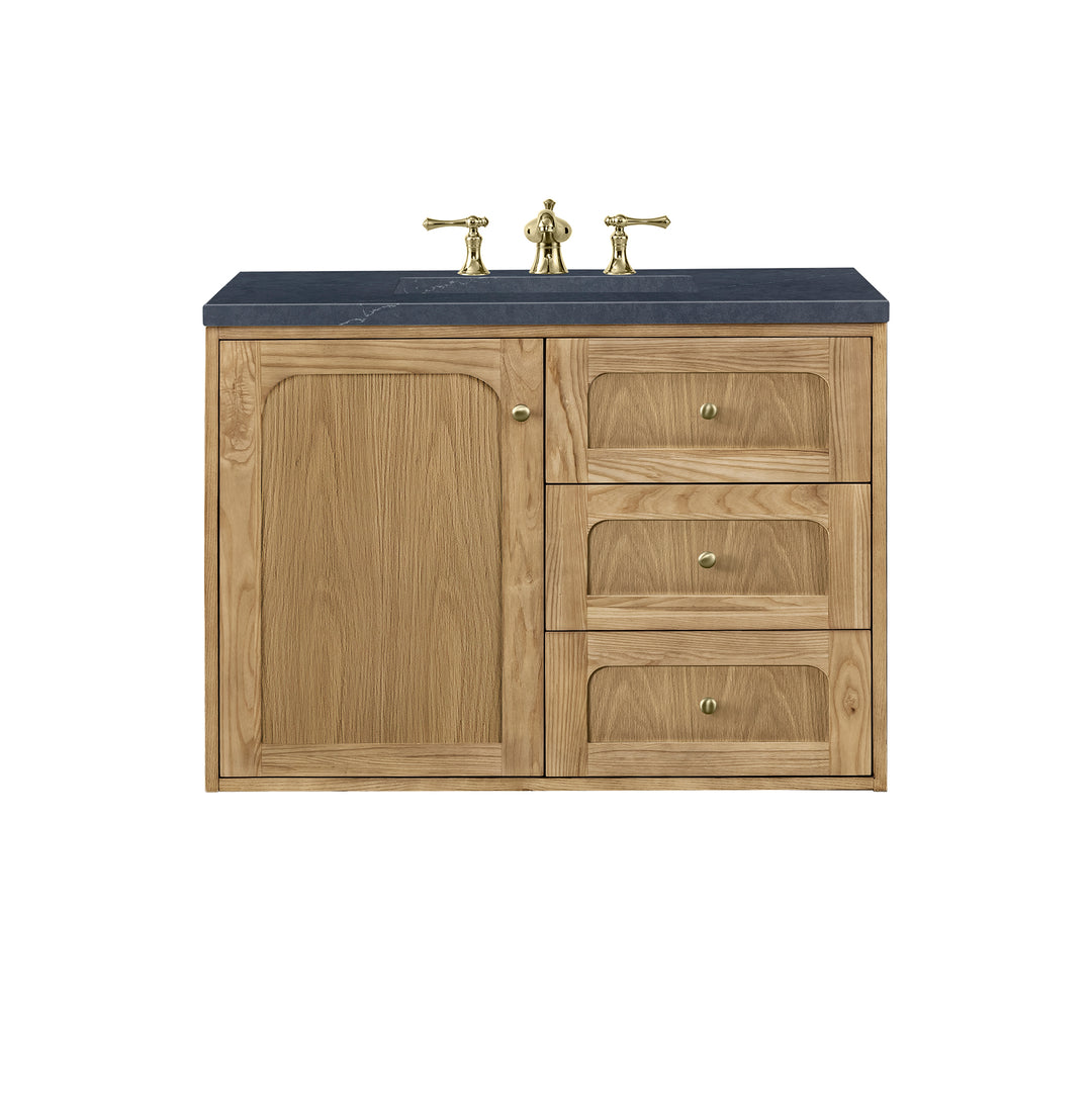 Laurent 36" Single Vanity, Light Natural Oak w/ 3 CM Charcoal Soapstone Top
