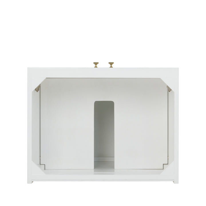 Chianti 24" Single Cabinet, Glossy White, Champagne Brass