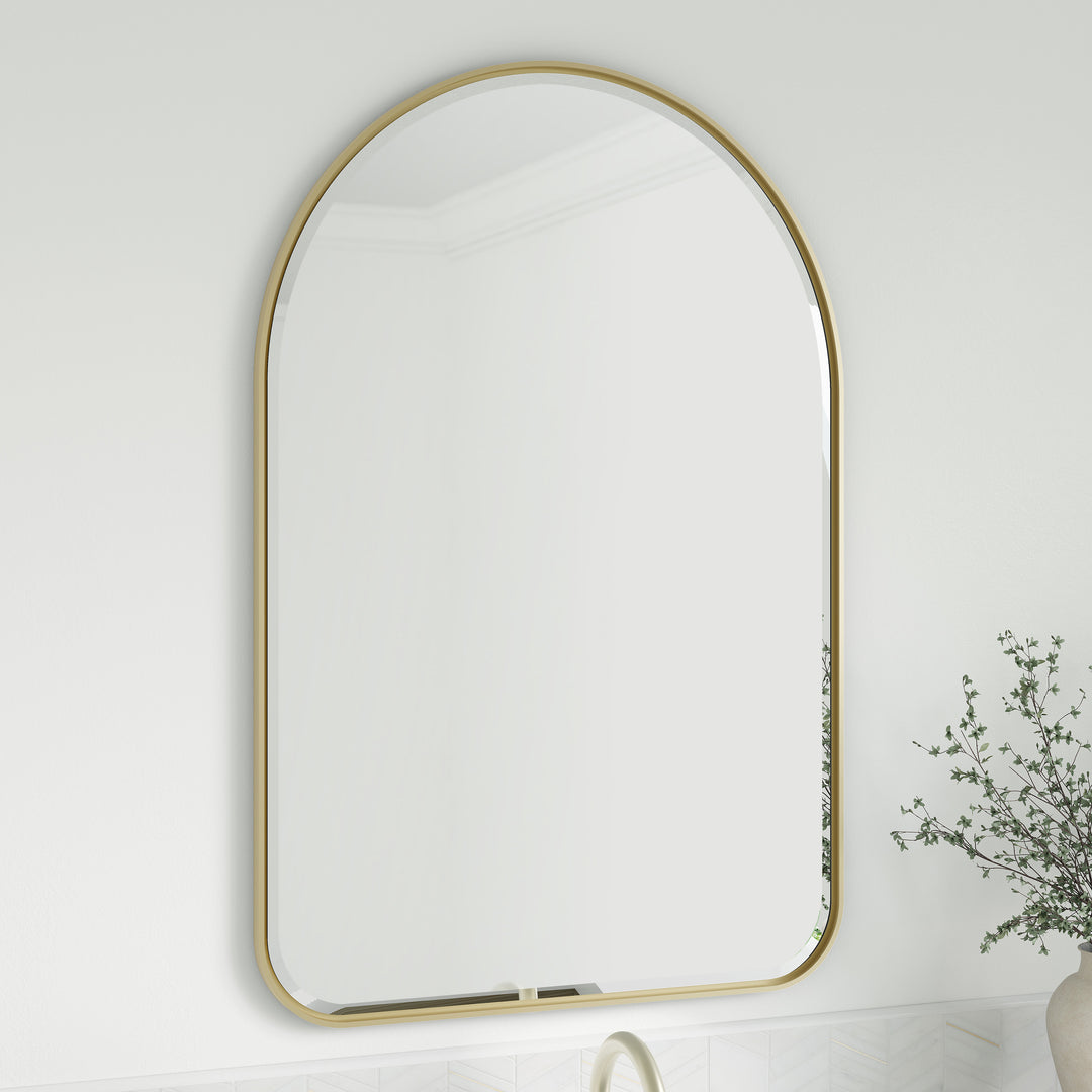 Rohe 24" Arched Mirror, Champagne Brass