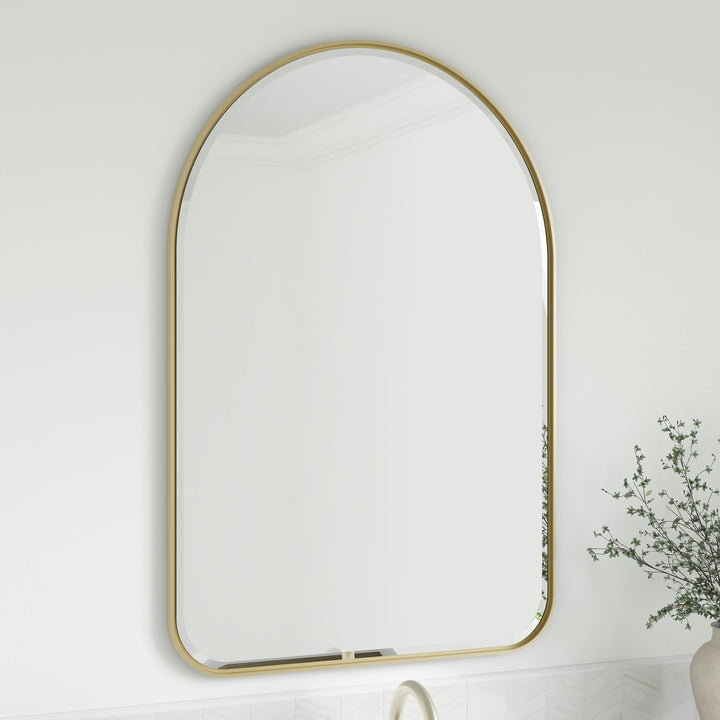 Rohe 24" Arched Mirror, Champagne Brass