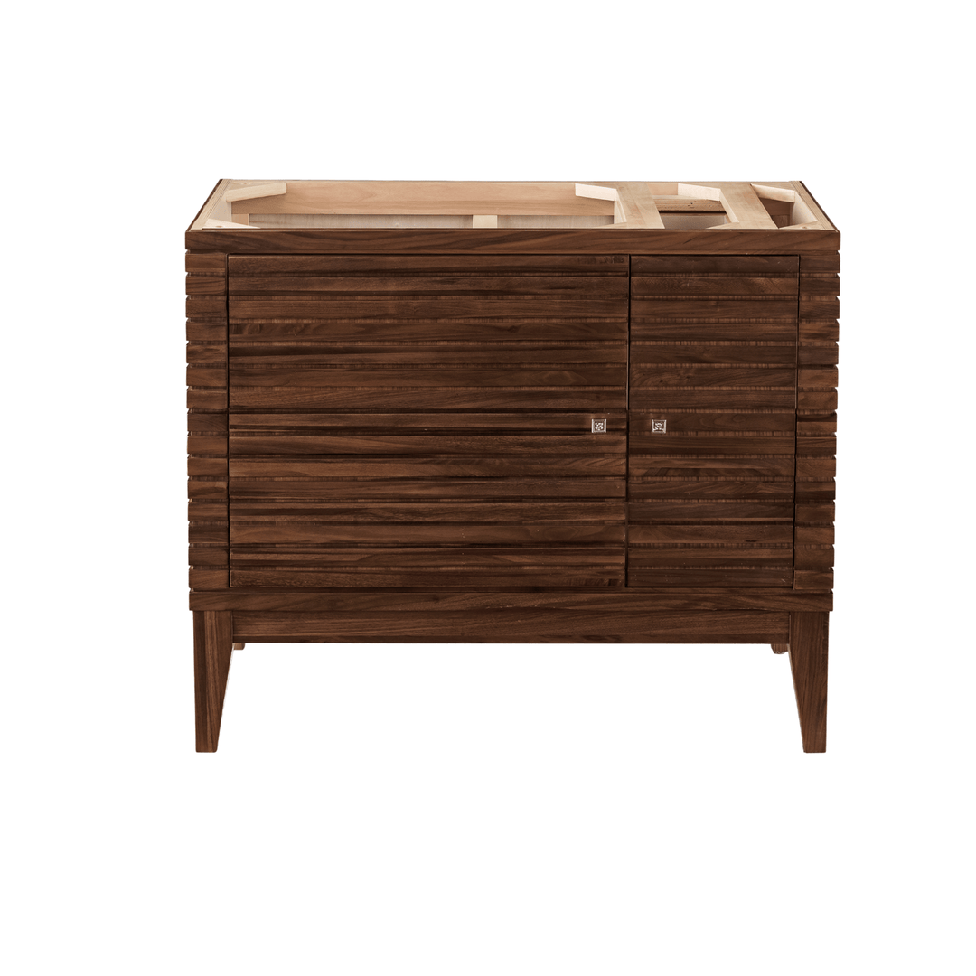 Linear 36" Single Vanity Cabinet, Mid-Century Walnut