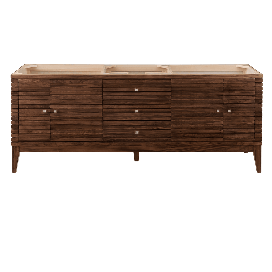 Linear 72" Double Vanity, Mid-Century Walnut