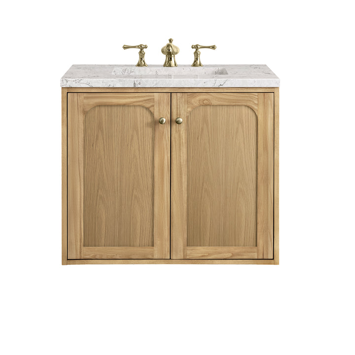 Laurent 30" Single Vanity, Light Natural Oak w/ 3 CM Eternal Jasmine Pearl Top