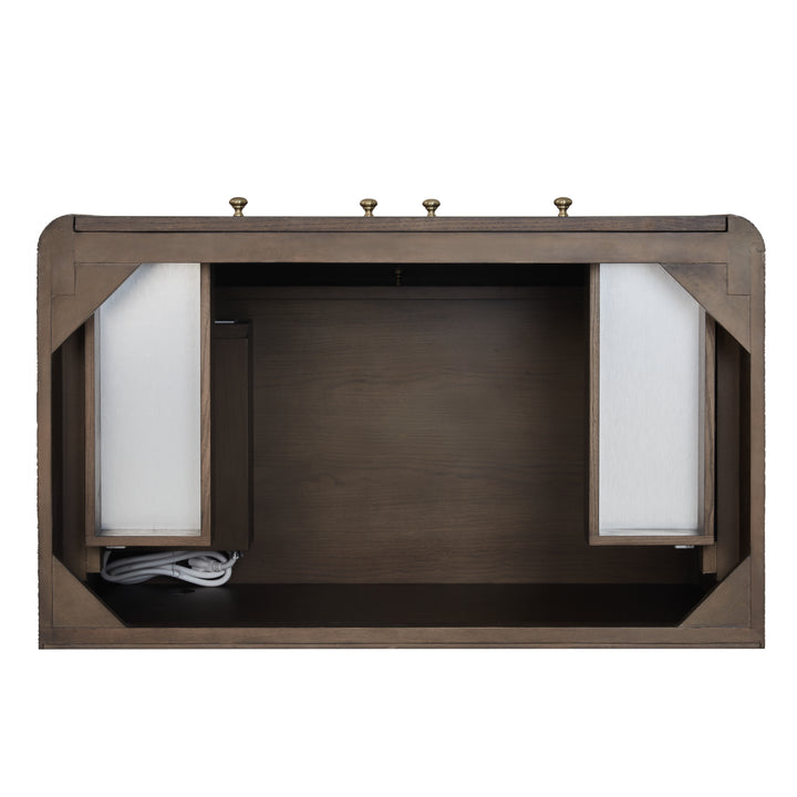 Gracyn 36" Single Vanity, Sable, w/ 3 CM White Zeus Quartz Widespread Top